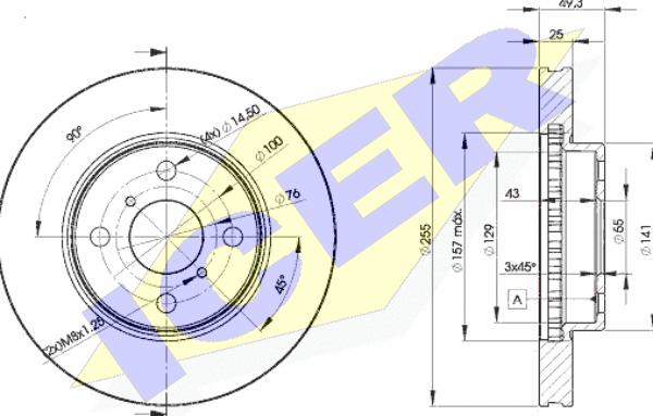 Icer 78BD2100-2 - Bremžu diski autospares.lv