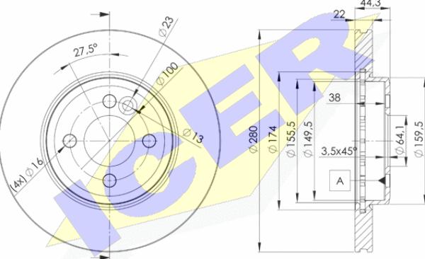 Icer 78BD2893-2 - Bremžu diski www.autospares.lv