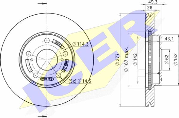 Icer 78BD2897-2 - Bremžu diski www.autospares.lv