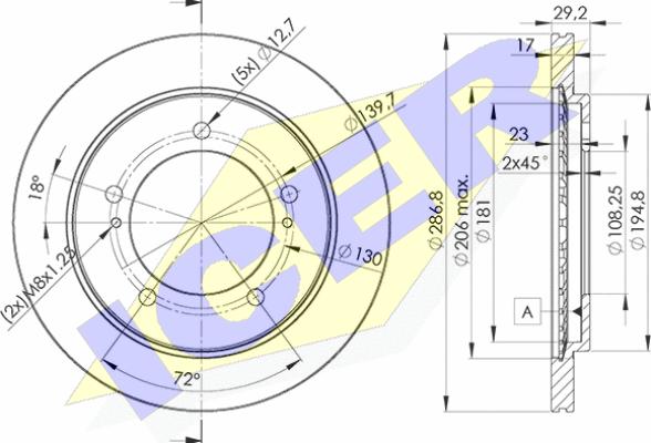 Icer 78BD2863-2 - Bremžu diski www.autospares.lv