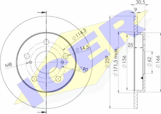 Icer 78BD2889-2 - Bremžu diski autospares.lv