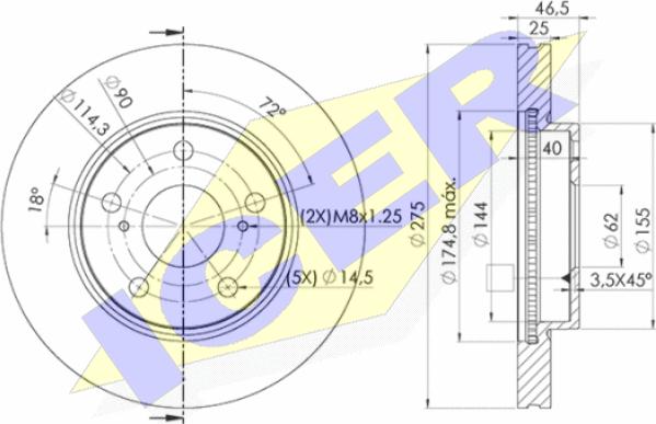 Icer 78BD2881-2 - Bremžu diski autospares.lv