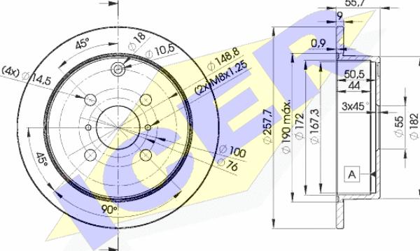 Icer 78BD2251-2 - Bremžu diski www.autospares.lv