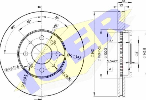 Icer 78BD2232-2 - Bremžu diski autospares.lv