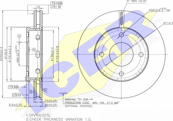 Icer 78BD7036-2 - Bremžu diski www.autospares.lv