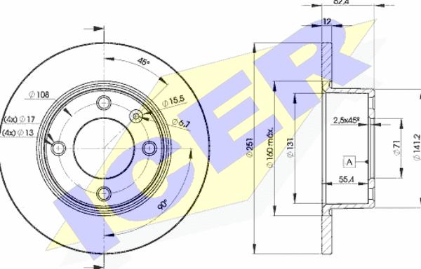 Icer 78BD7812-2 - Bremžu diski www.autospares.lv