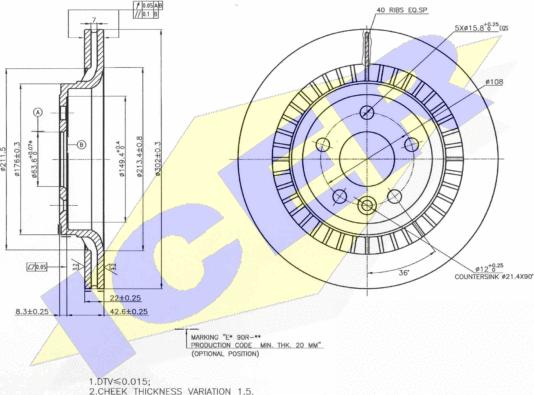 Icer 78BD7305-2 - Bremžu diski www.autospares.lv