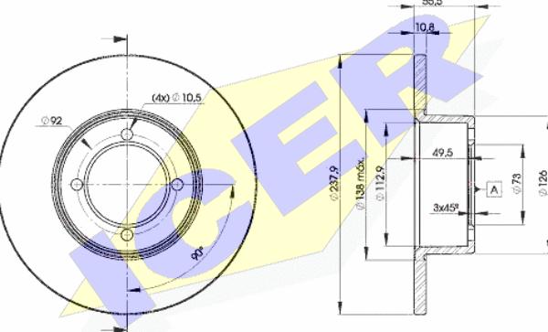 Icer 78BD7739-2 - Brake Disc www.autospares.lv