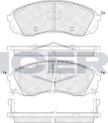 Icer LM1911 - Bremžu uzliku kompl., Disku bremzes www.autospares.lv