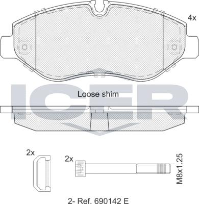 Icer LM1786 - Bremžu uzliku kompl., Disku bremzes www.autospares.lv