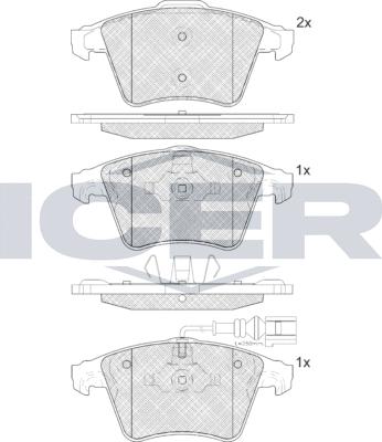 Icer LM1778-071 - Bremžu uzliku kompl., Disku bremzes www.autospares.lv