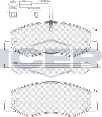 Icer LM2000 - Bremžu uzliku kompl., Disku bremzes www.autospares.lv