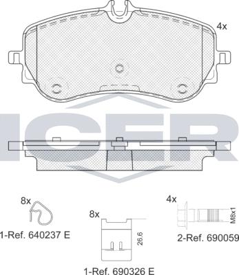 Icer LM2301 - Bremžu uzliku kompl., Disku bremzes www.autospares.lv