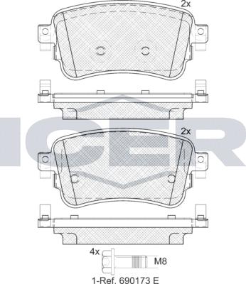 Icer LM2294 - Bremžu uzliku kompl., Disku bremzes www.autospares.lv