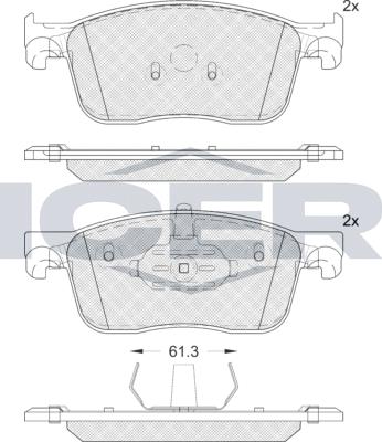 Icer LM2297 - Bremžu uzliku kompl., Disku bremzes www.autospares.lv