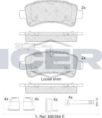 Icer LM2240 - Bremžu uzliku kompl., Disku bremzes www.autospares.lv