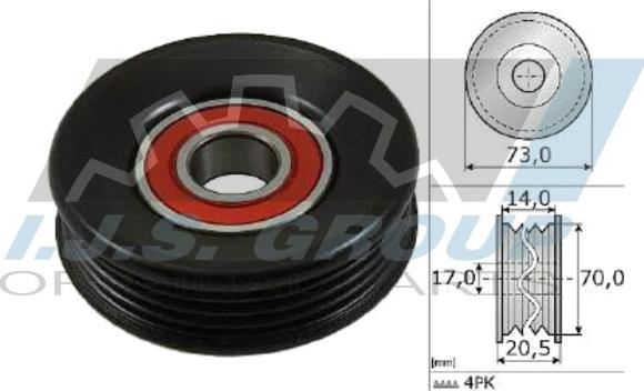 IJS GROUP 93-1486 - Pulley, v-ribbed belt www.autospares.lv