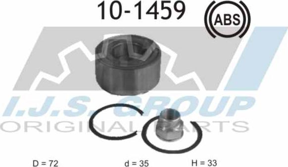 IJS GROUP 10-1459 - Wheel hub, bearing Kit www.autospares.lv