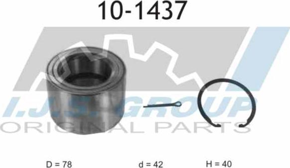 IJS GROUP 10-1437 - Wheel hub, bearing Kit www.autospares.lv