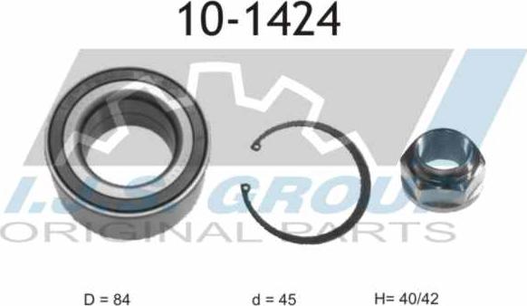 IJS GROUP 10-1424 - Wheel hub, bearing Kit www.autospares.lv