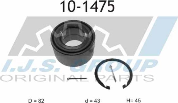 IJS GROUP 10-1475 - Wheel hub, bearing Kit www.autospares.lv