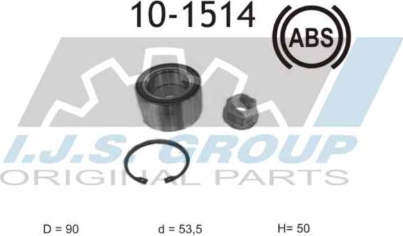 IJS GROUP 10-1514 - Wheel hub, bearing Kit www.autospares.lv