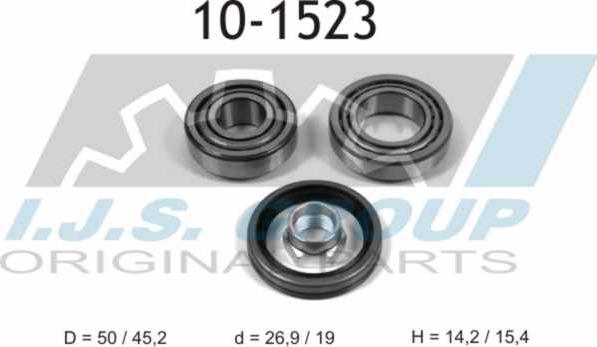 IJS GROUP 10-1523 - Подшипник ступицы колеса, комплект www.autospares.lv