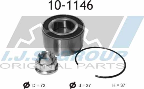 IJS GROUP 10-1146 - Подшипник ступицы колеса, комплект www.autospares.lv