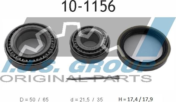 IJS GROUP 10-1156 - Wheel hub, bearing Kit www.autospares.lv