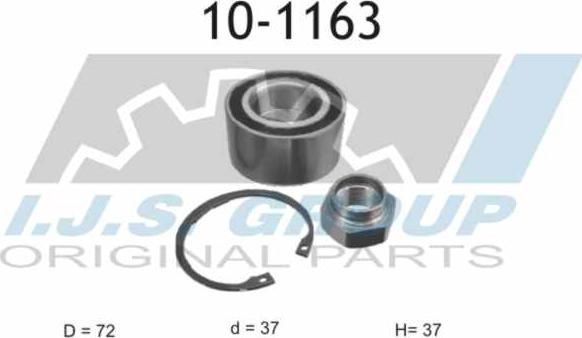 IJS GROUP 10-1163 - Подшипник ступицы колеса, комплект www.autospares.lv