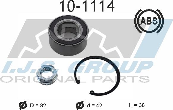 IJS GROUP 10-1114 - Wheel hub, bearing Kit www.autospares.lv