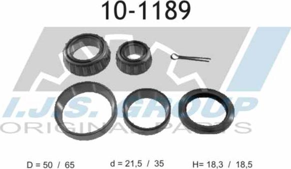 IJS GROUP 10-1189 - Wheel hub, bearing Kit www.autospares.lv