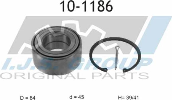 IJS GROUP 10-1186 - Подшипник ступицы колеса, комплект www.autospares.lv