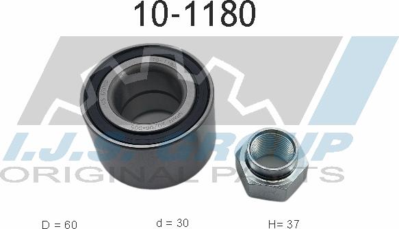 IJS GROUP 10-1180 - Wheel hub, bearing Kit www.autospares.lv