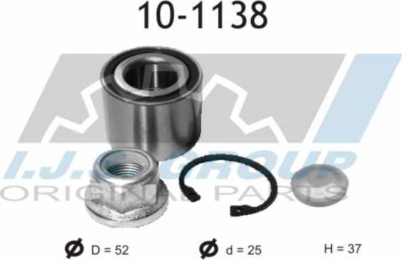 IJS GROUP 10-1138 - Riteņa rumbas gultņa komplekts www.autospares.lv