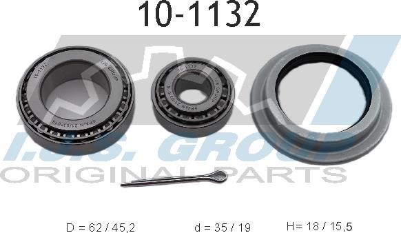 IJS GROUP 10-1132 - Wheel hub, bearing Kit www.autospares.lv