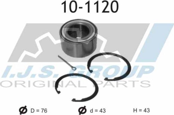 IJS GROUP 10-1120 - Wheel hub, bearing Kit www.autospares.lv