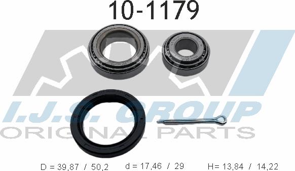 IJS GROUP 10-1179 - Подшипник ступицы колеса, комплект www.autospares.lv