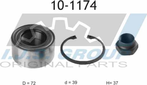 IJS GROUP 10-1174 - Wheel hub, bearing Kit www.autospares.lv