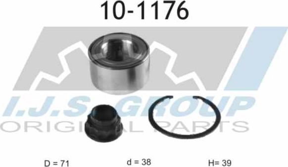 IJS GROUP 10-1176 - Wheel hub, bearing Kit www.autospares.lv