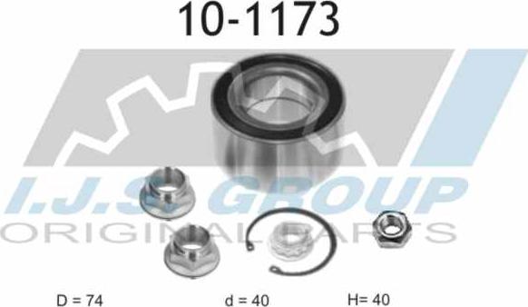 IJS GROUP 10-1173 - Подшипник ступицы колеса, комплект www.autospares.lv