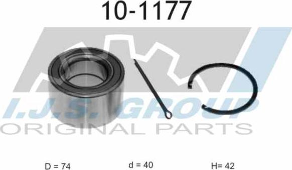 IJS GROUP 10-1177 - Wheel hub, bearing Kit www.autospares.lv