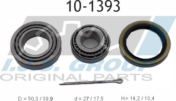 IJS GROUP 10-1393 - Подшипник ступицы колеса, комплект www.autospares.lv