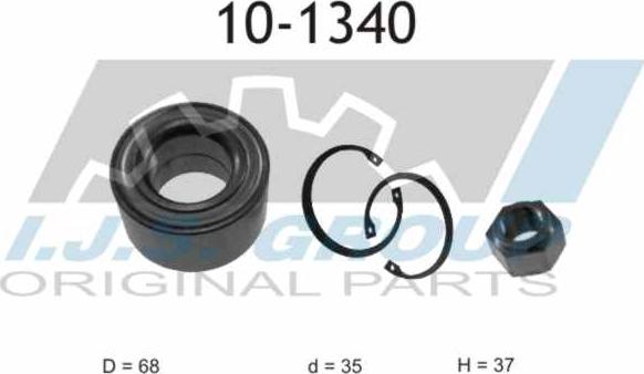 IJS GROUP 10-1340 - Wheel hub, bearing Kit www.autospares.lv