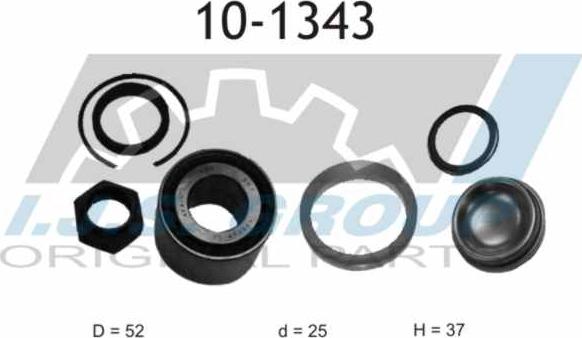 IJS GROUP 10-1343 - Riteņa rumbas gultņa komplekts www.autospares.lv