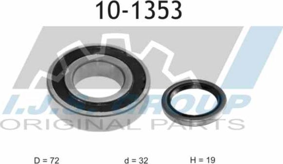 IJS GROUP 10-1353 - Wheel hub, bearing Kit www.autospares.lv