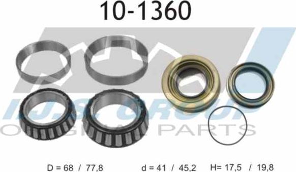 IJS GROUP 10-1360 - Wheel hub, bearing Kit www.autospares.lv