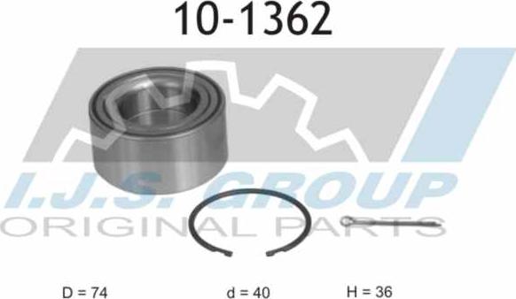 IJS GROUP 10-1362 - Подшипник ступицы колеса, комплект www.autospares.lv