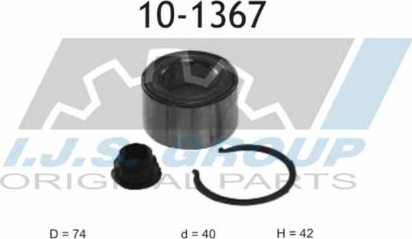 IJS GROUP 10-1367 - Wheel hub, bearing Kit www.autospares.lv