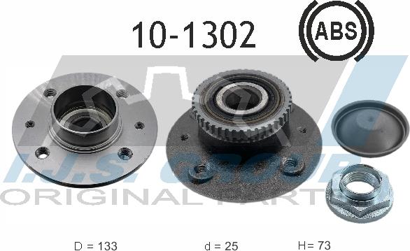 IJS GROUP 10-1302 - Riteņa rumbas gultņa komplekts autospares.lv